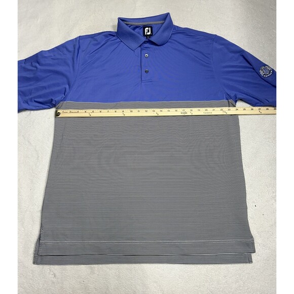 Footjoy FJ Blue Striped Men's Stretch Performance Golf Polo Shirt Size XL - Picture 5 of 8